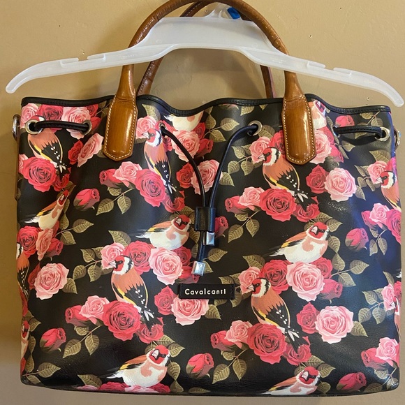 Cavalcanti Handbags - CAVALCANTI Collection Italian Genuine Leather "Blk Rose 530" Handbag saddlebag